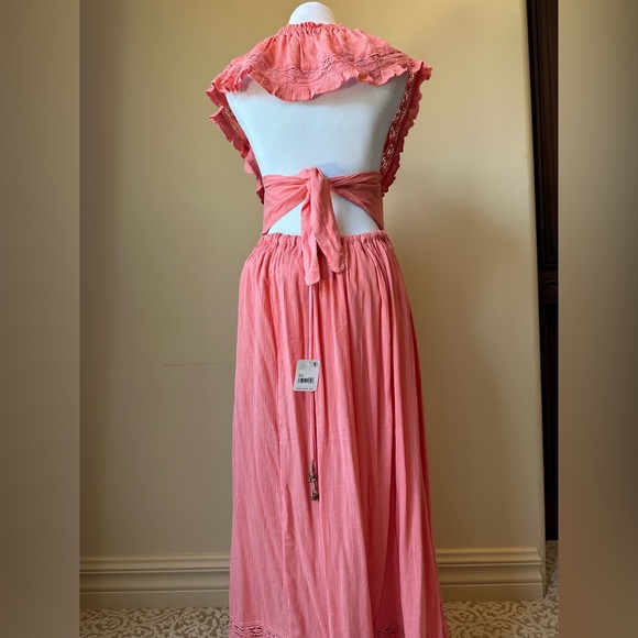 Free people burnt coral maxi sun dress. Size XS - Picture 2 of 3